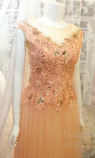 Pink orange off shoulder evening long dress party dress mother dress peach color prom gown sample sale clearance ball gown wedding guest prewedding tea dress warehouse bridal shop mother dress grandma dress toast annual dinner xmas ball girl bride bridesmaid62975774644738119