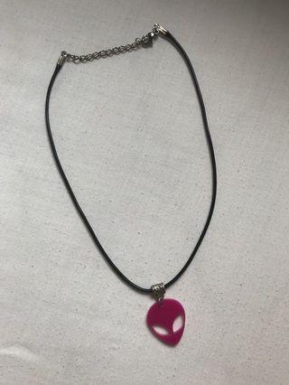 Pink Alien Necklace Choker