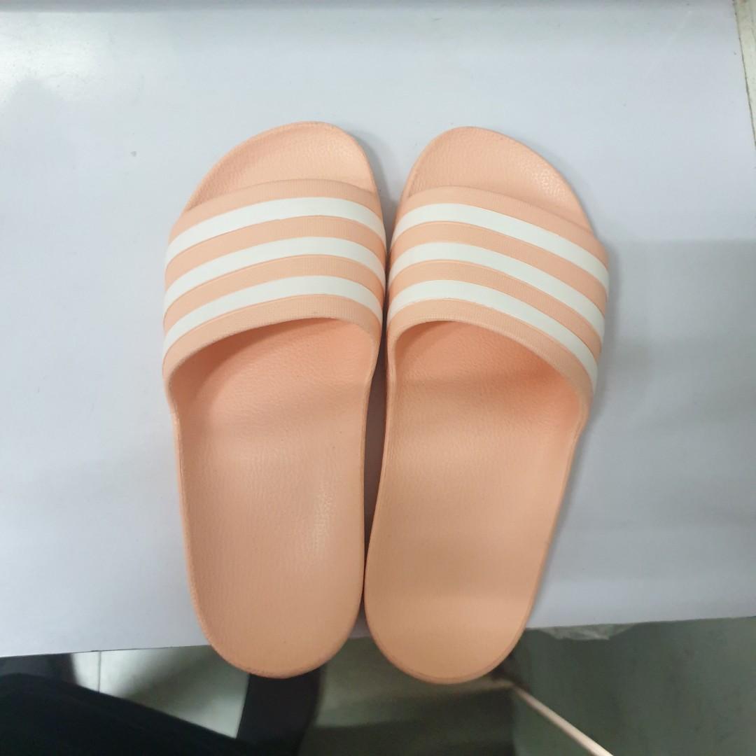 Adidas Adilette Aqua Neon Peach, Women's Fashion, Footwear, Flats \u0026 Sandals  on Carousell