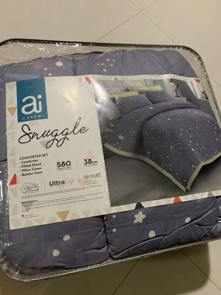 Akemi Super Single Bedsheet Comforter set, Furniture & Home Living