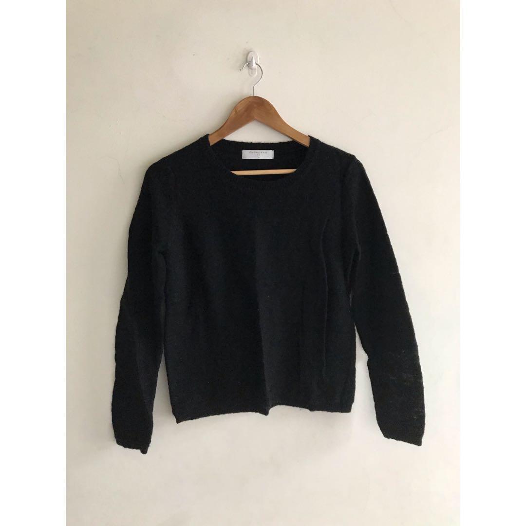 Fuzzy best sale black sweater