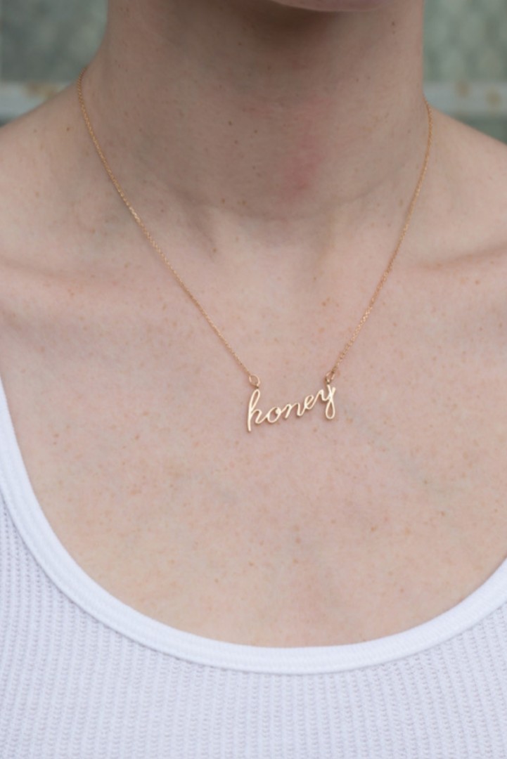 Gold honey necklace outlet