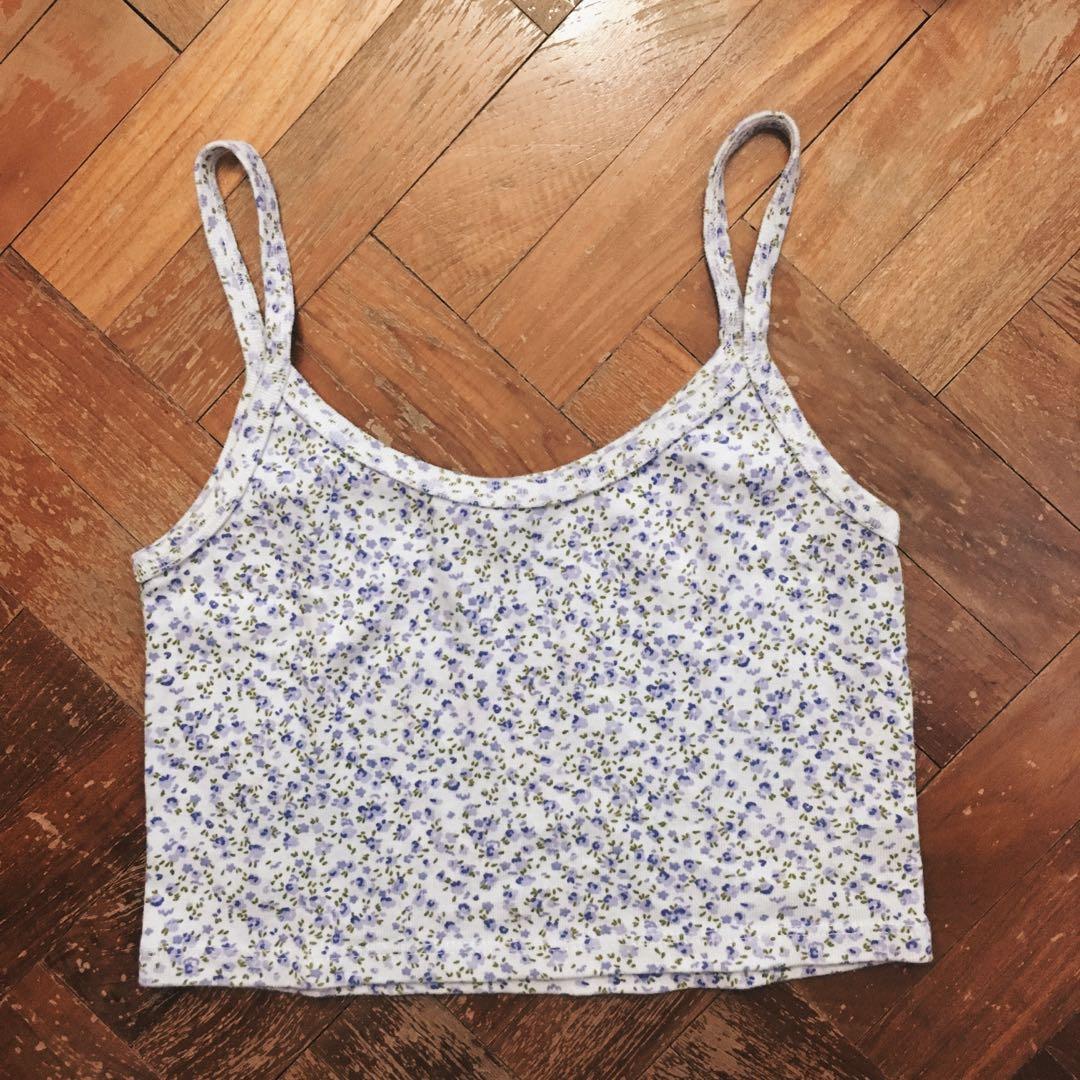 brandy melville bnwt floral tiffany tank top, Women's Fashion, Tops,  Sleeveless on Carousell