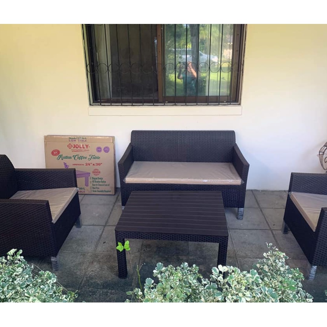 Cash on Delivery Rattan Sofa Set (Plastic), Furniture & Home Living, Furniture, Sofas on Carousell