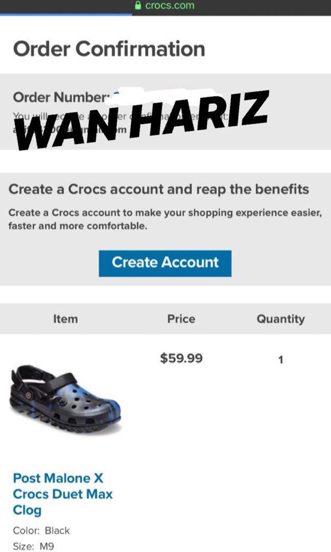post malone crocs size 8