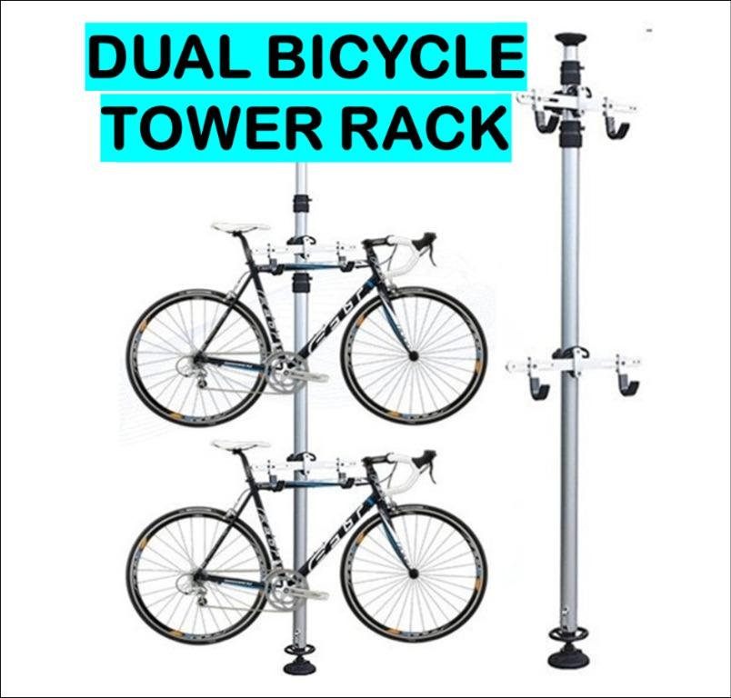 Dual Bicycle Tower Rack Bicycle Rack Bicycle Stand Bike Rack Bike Stand Bicycles Pmds Parts Accessories On Carousell