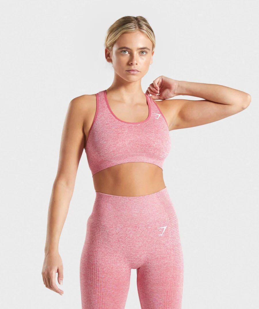 pink sports bra and leggings