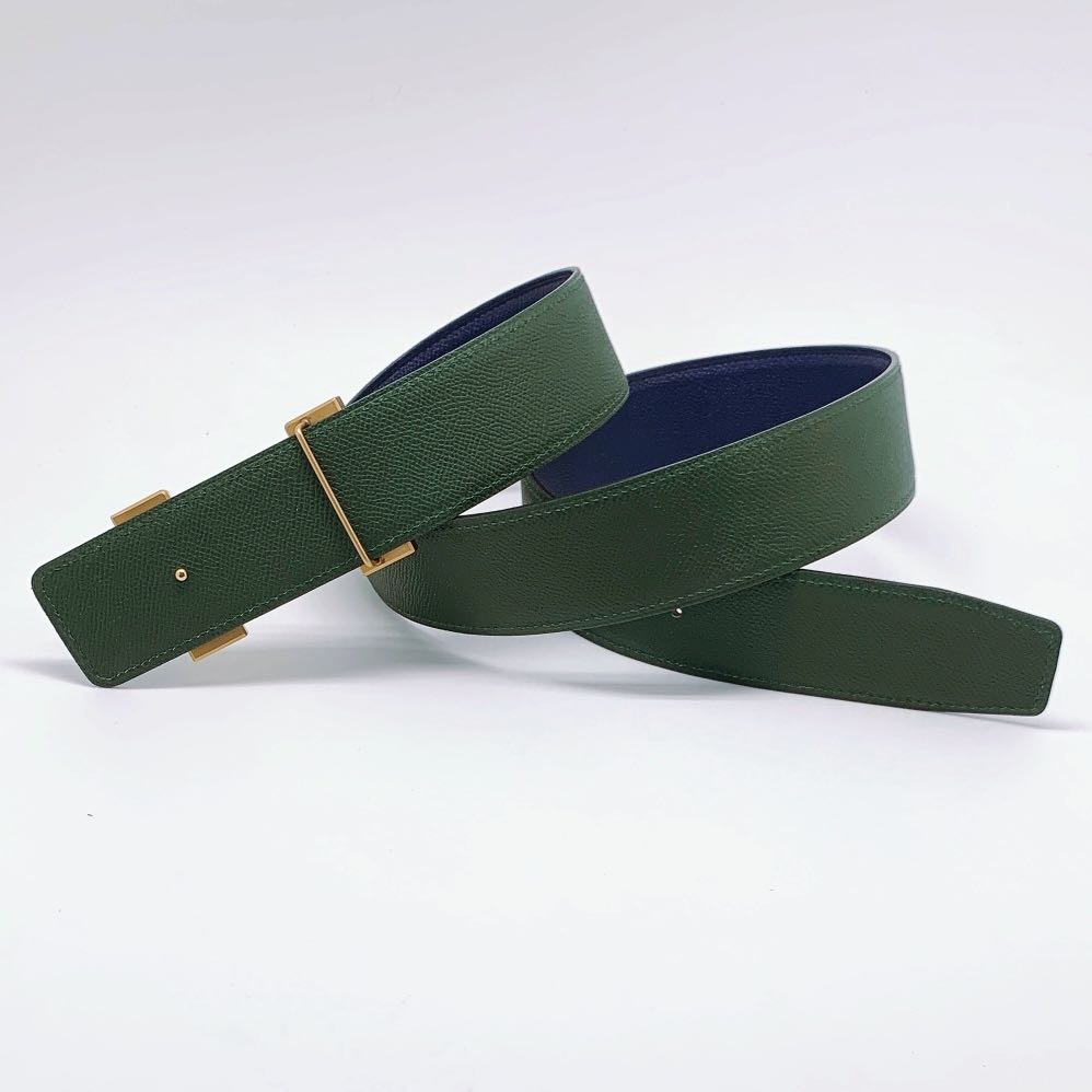 Handmade 42mm genuine calf leather reversible belt strap size 95