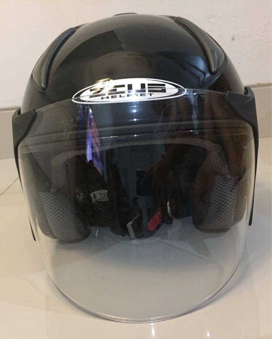 Helm Zeus Half Face Retro Double Visor, Motor di Carousell