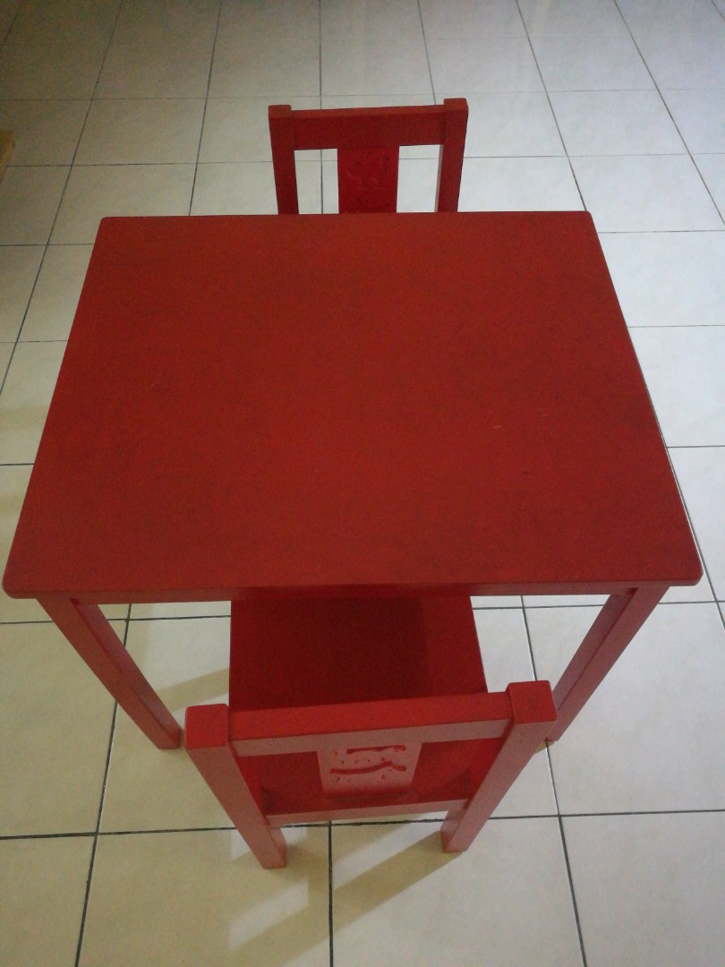 Ikea children table and 2 chairs, Furniture & Home Living, Furniture