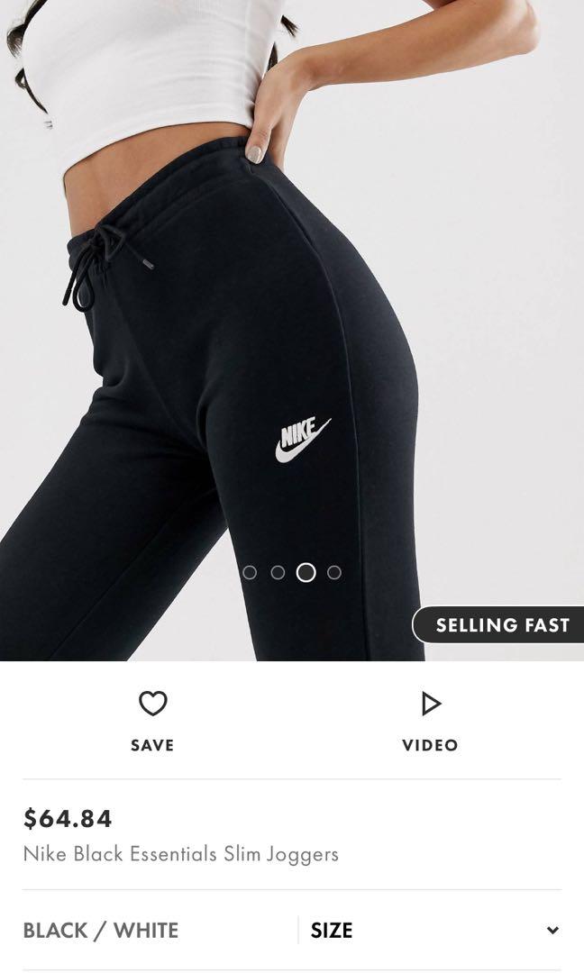 Nike black essential slim joggers, Women's Fashion, Bottoms, Other Bottoms  on Carousell