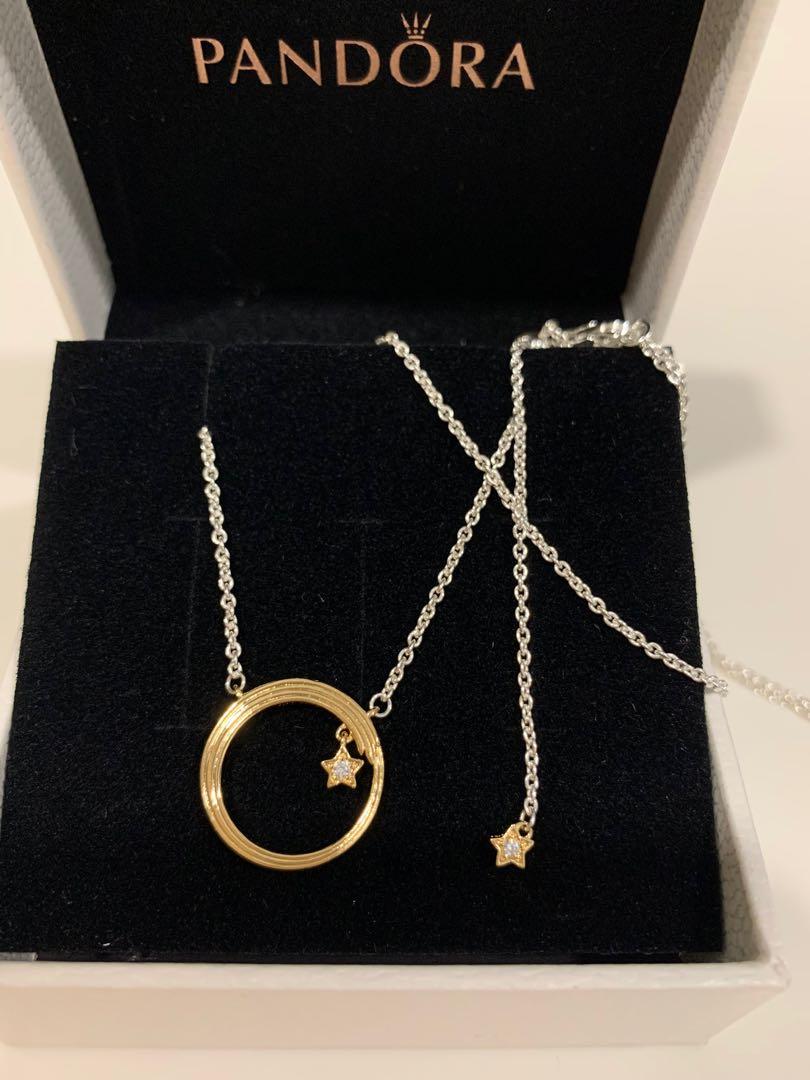 Pandora Moon And Star Necklace Women S Fashion Jewelry Organisers Necklaces On Carousell