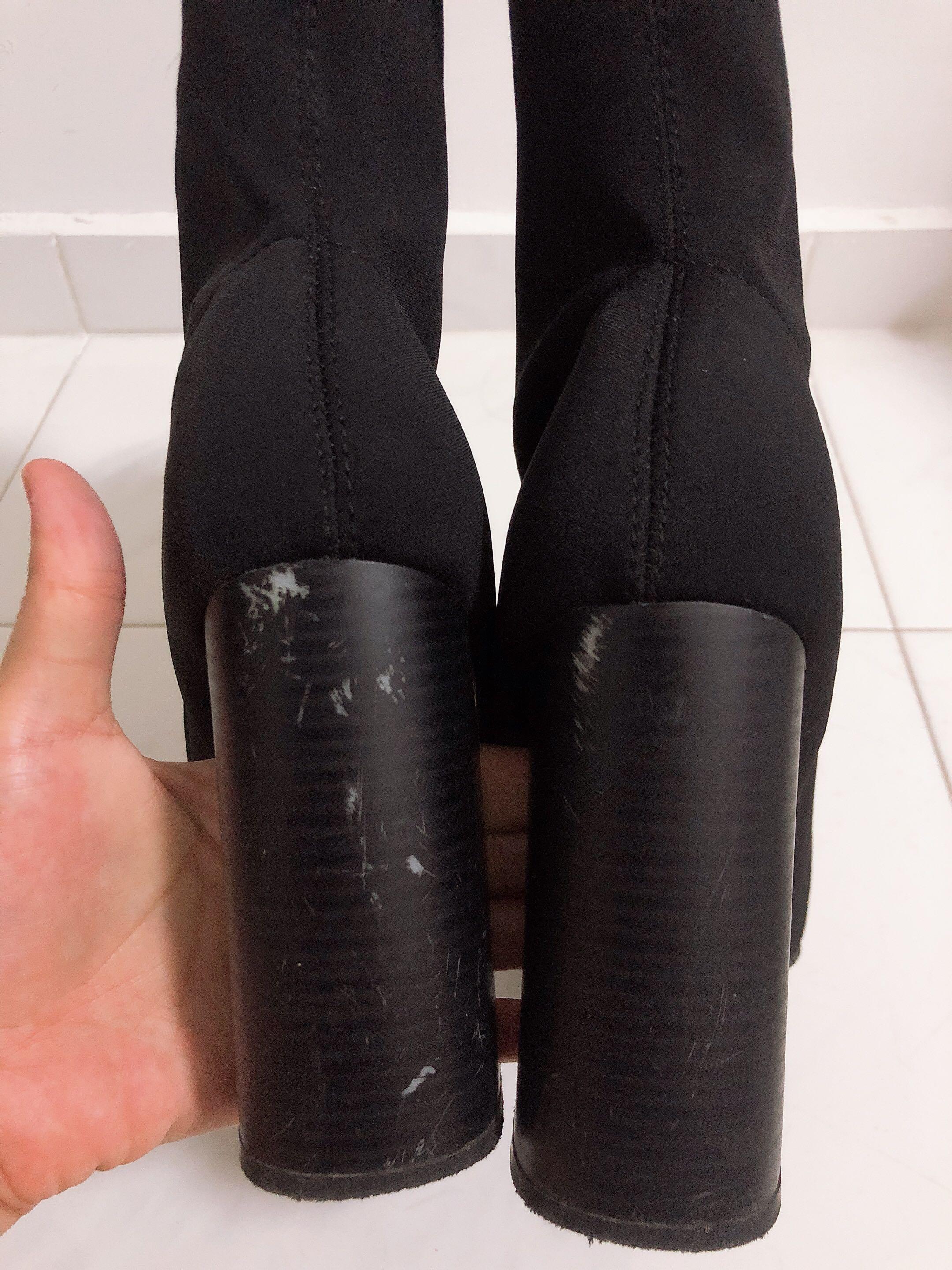 Public desire libby black high heeled hotsell sock boots