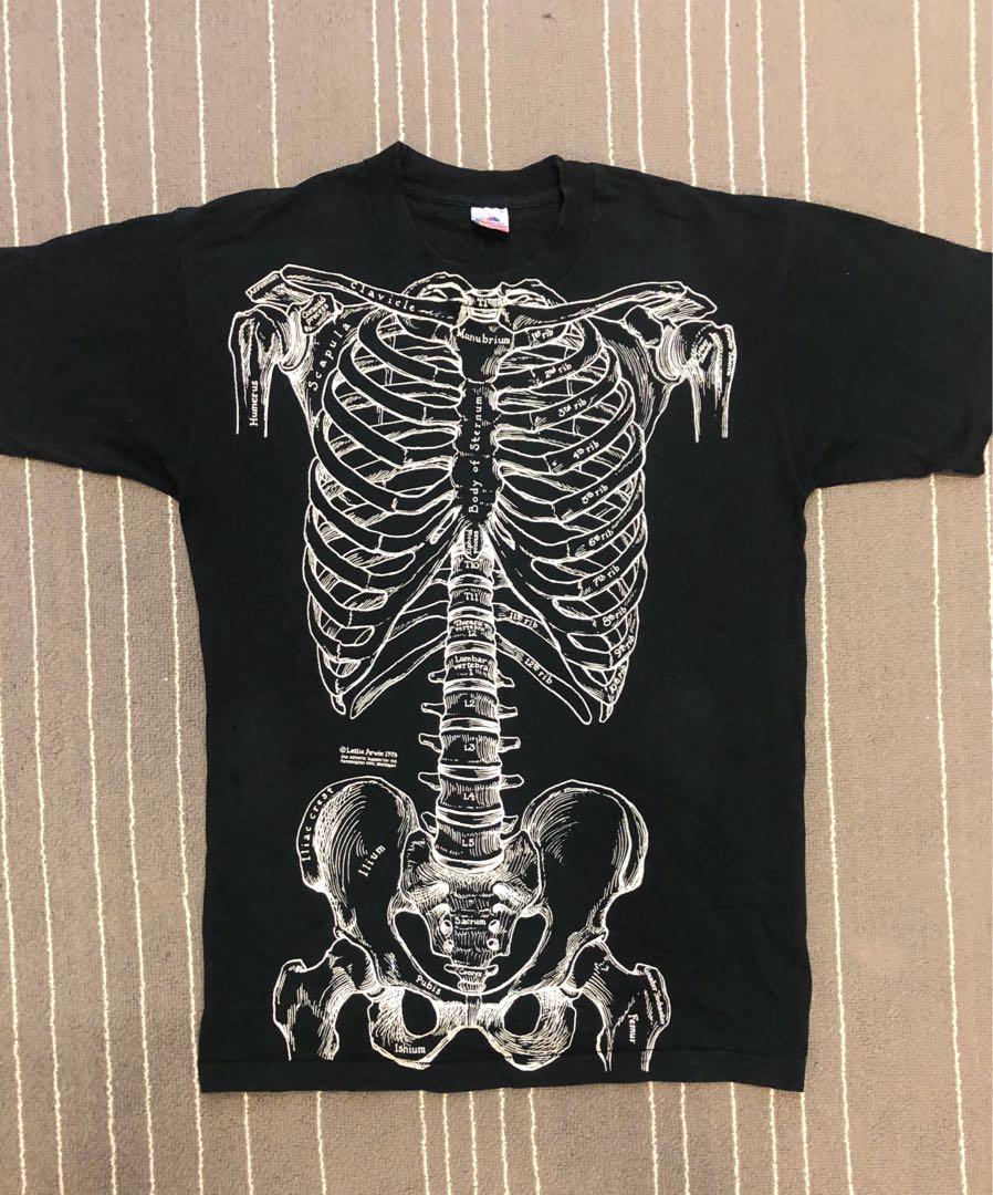 Vintage 90s Skeleton Anatomy tshirt, Men's Fashion, Tops & Sets ...