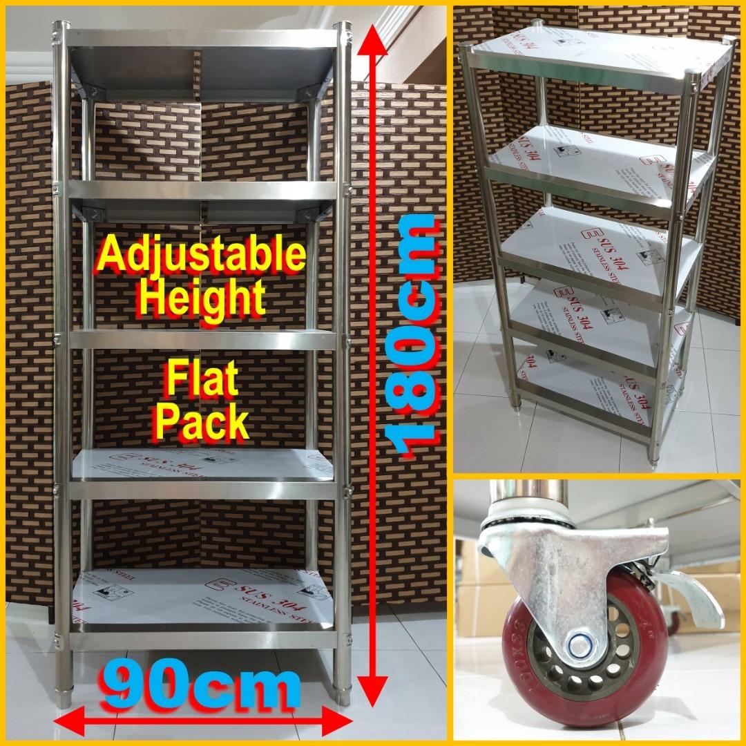 stainless steel storage racks on wheels