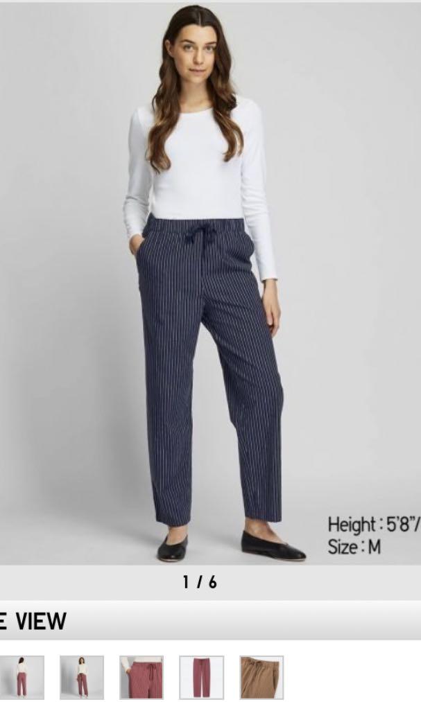 WOMENS COTTON RELAXED ANKLE PANTS  UNIQLO MY