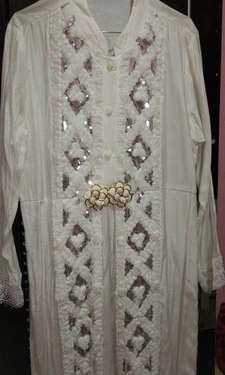 Abaya Putih Payet 2