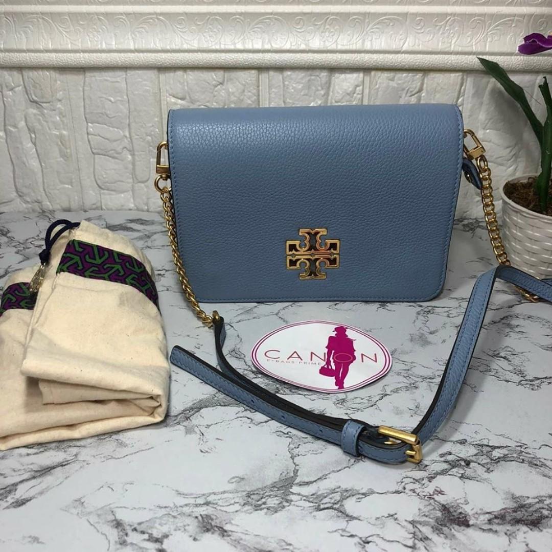 Authentic Tory Burch Britten Combo Light Blue., Women's Fashion, Bags &  Wallets, Purses & Pouches on Carousell