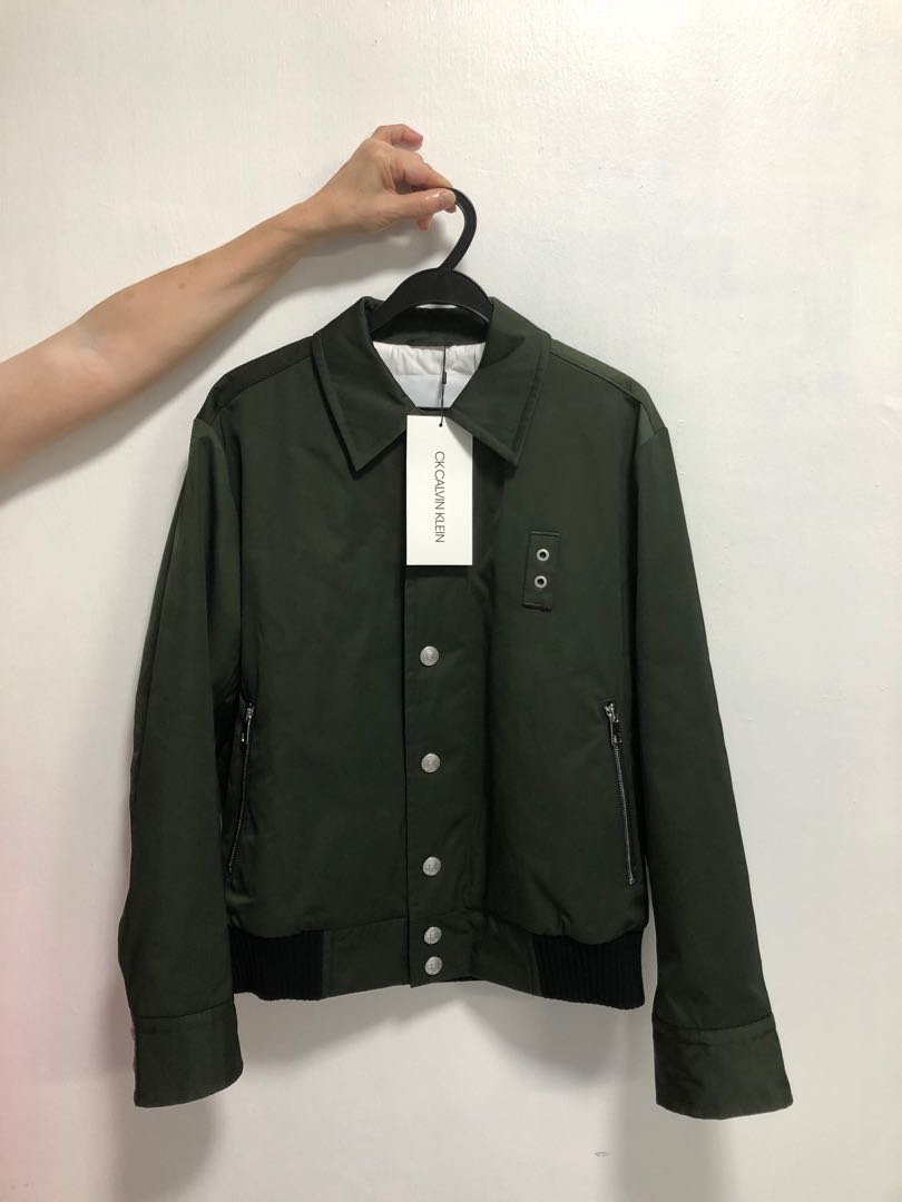 calvin klein bomber jacket green