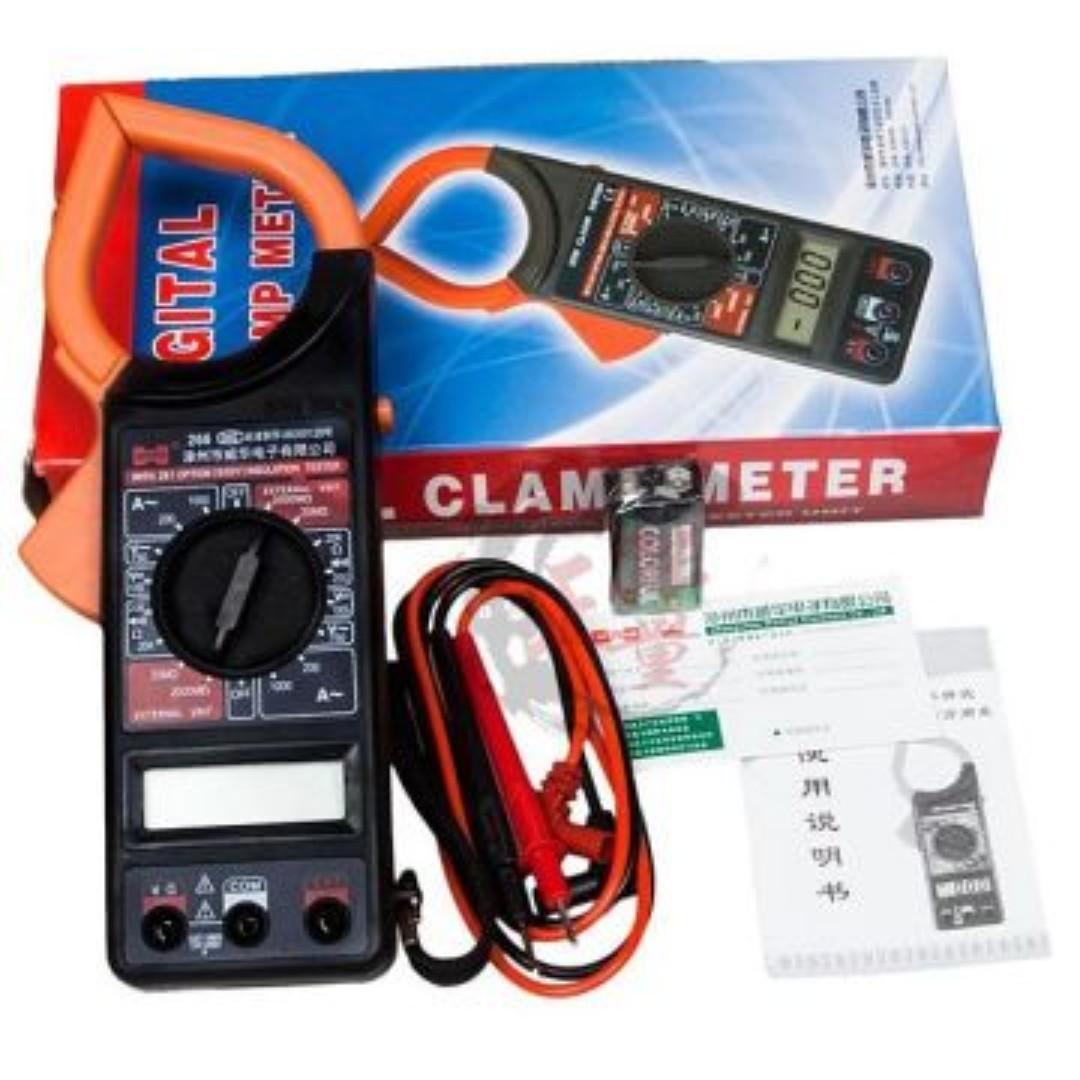 DIGITAL CLAMP METER 255 (Category: TV Parts & Accessories) located in Manila. Submitted by dfa172001 (Listing ID 267247771, Image 1). Description: Tfpro Clamp Meter Dt-266 Digital Clamp Multimeter DT266 For AC DC Electricity Ampere Measuerment Common Function: 3 1/2 digits LCD, Max. reading 1999; Data-Hold Function; Low battery indication; Plug-in insulation tester adapter 500VDC; DCA+ACV+ACA+OHM; ACCESSORIES: Test lead;9V Battery(AA) Inside ; Us