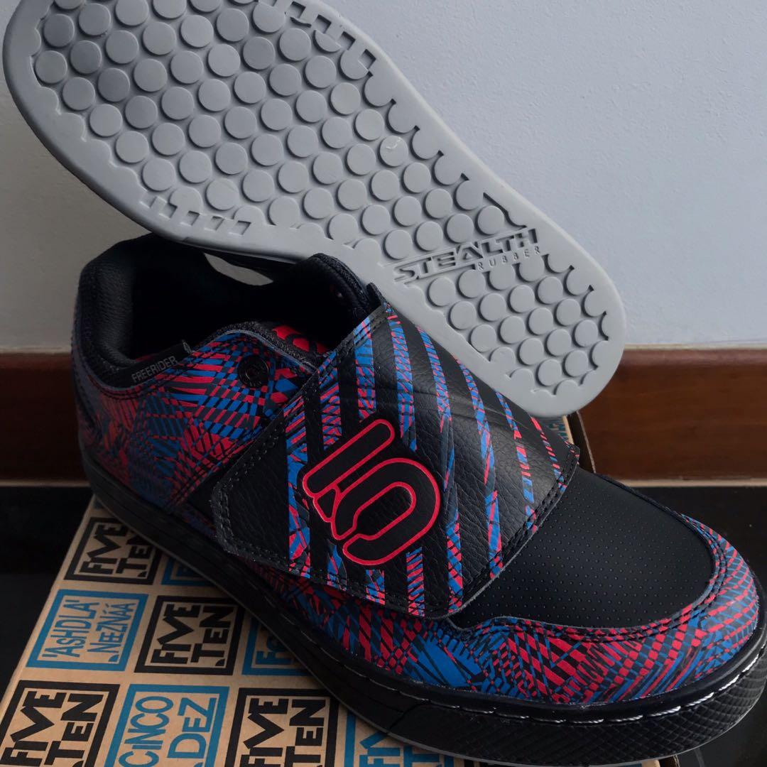 Five Ten Freerider ELC MTB Shoes US 9.5 UK 8.5 EU 42.5 Psychedelic Red Blue Sports Equipment Bicycles Parts Bicycles on Carousell
