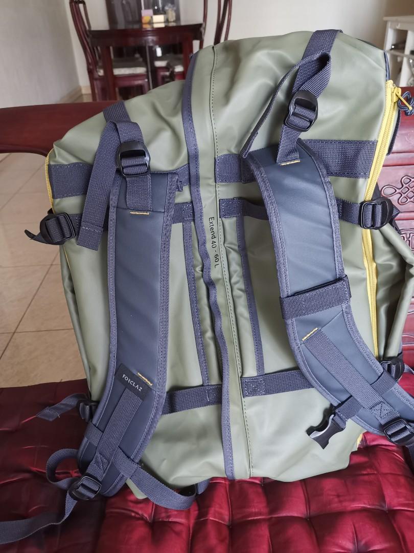 Forclaz extendable duffel bag 4060L. Good for travelling and trekking