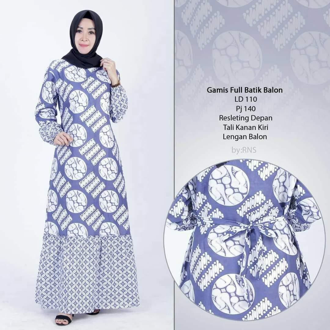 Gamis Batik Lengan Balon Cantik Murah Fesyen Wanita Muslim Fashion Lainnya Di Carousell