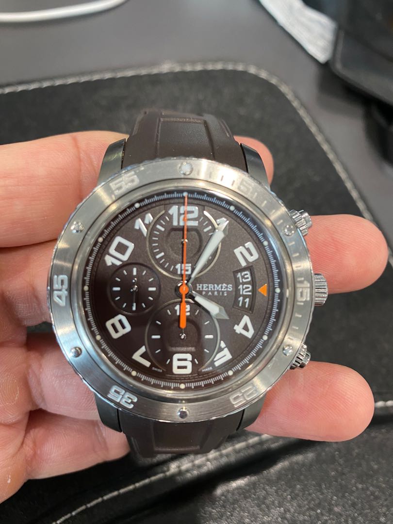 hermes clipper chronograph watch