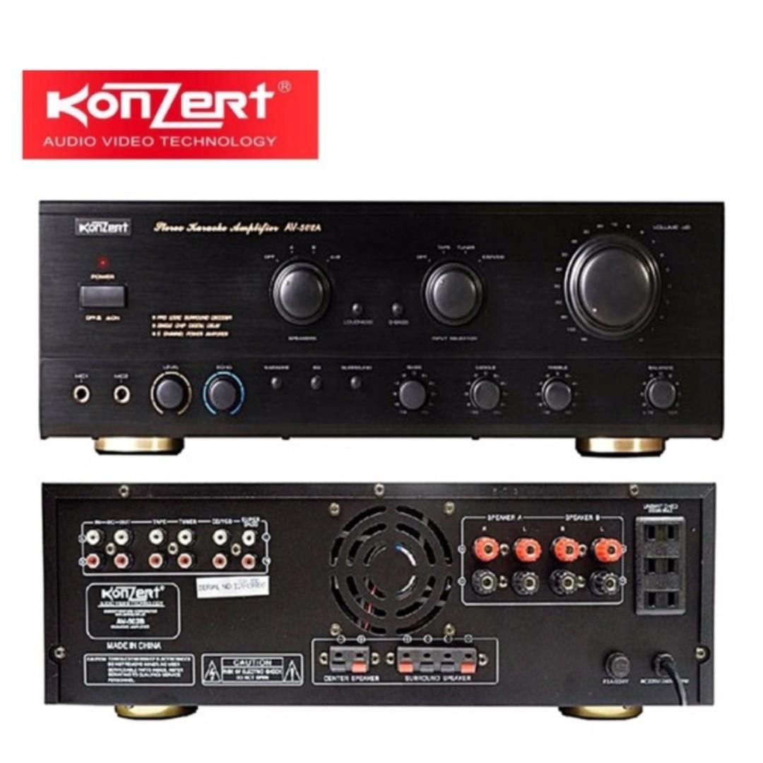 KONZERT AV AMPLIFIER ( Authentic ) (Category: Soundbars, Speakers & Amplifiers) located in Manila. Submitted by dfa172001 (Listing ID 267245258, Image 3). Description: KONZERT AV AMPLIFIER KONZERT AV 303B ( 400 watts + radio ) - 3900 pesos KONZERT AV 502B ( 1000 watts ) - 5500 pesos KONZERT AV 602R ( 1000 watts FM, USB, SD, REMOTE ) - 7000 pesos Please Call or Text us at 09228951680 / 09279946274 .