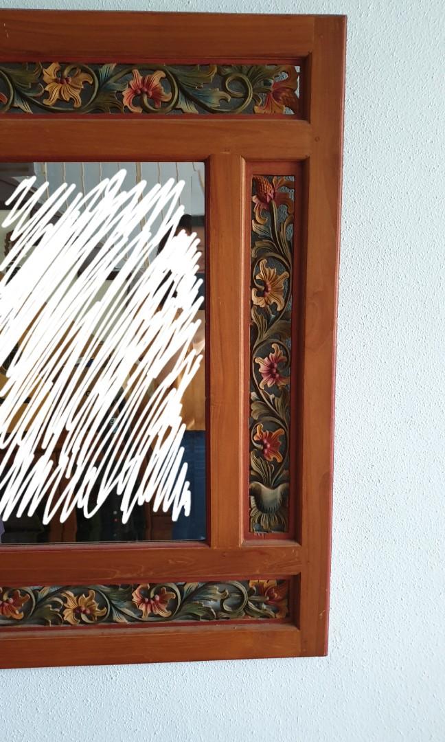 Large carved wall mirror 2m x 1m, Furniture & Home Living, Home Decor