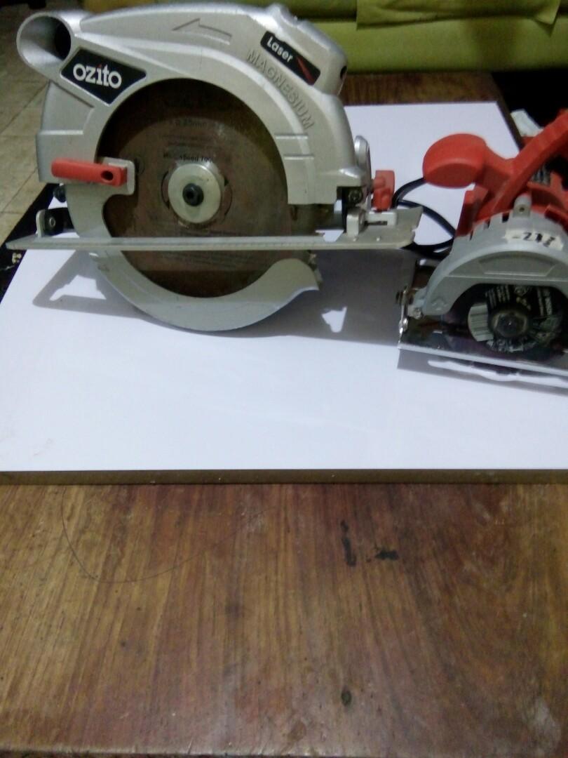 Large Circular Saw 235mm (9-1/4") (Category: Construction Tools & Equipment) located in Makati City. Submitted by reachcomcabinet (Listing ID 267281133, Image 1). Description: Australia brand large circular saw MAGNESIUM BODY AND PLATE. NO RUST Size: 235mm or 9-1/4" Manually use or Table circular saw Power: 220v High Speed power 2,000watts With LAZER light guide With sharp original saw blade free Includes 1set OZITO circular Saw only. The small c
