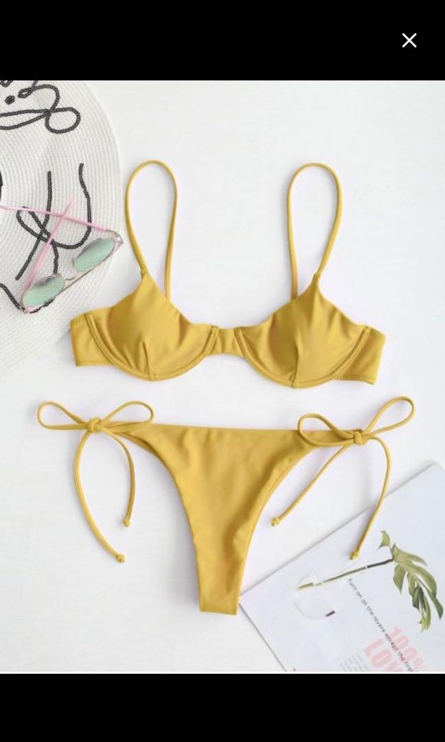 mustard yellow bikini set