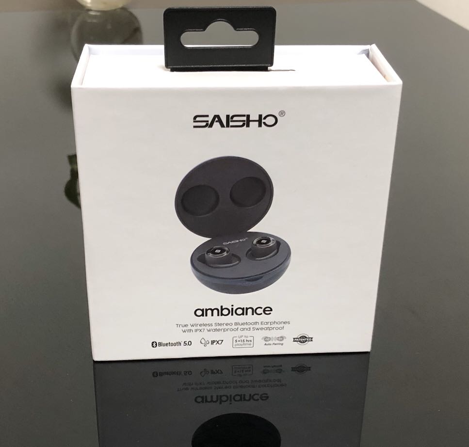 Saisho Ambiance BT 5.0 IPX7 Wireless Stereo Earbuds Black