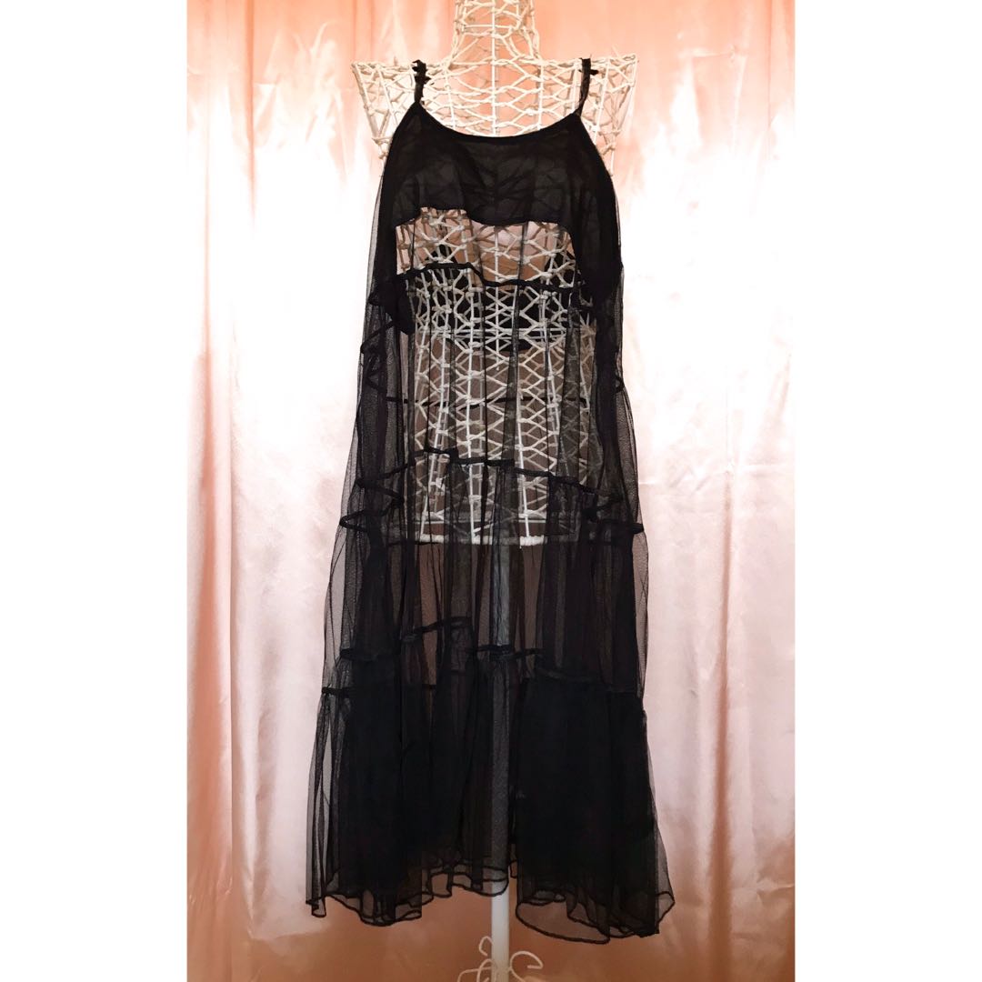black overall mini dress