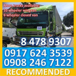 10 wheeler wing van 6 wheeler closed van truck for rent trucking services truck rental lipat bahay