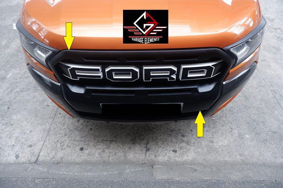 2015 to 2020 Ford Ranger Front Grill raptor extended logo white, Car