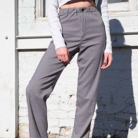 Brandy Melville Gingham Tilden Pants Black and White Women s Fashion Bottoms Other Bottoms on Carousell
