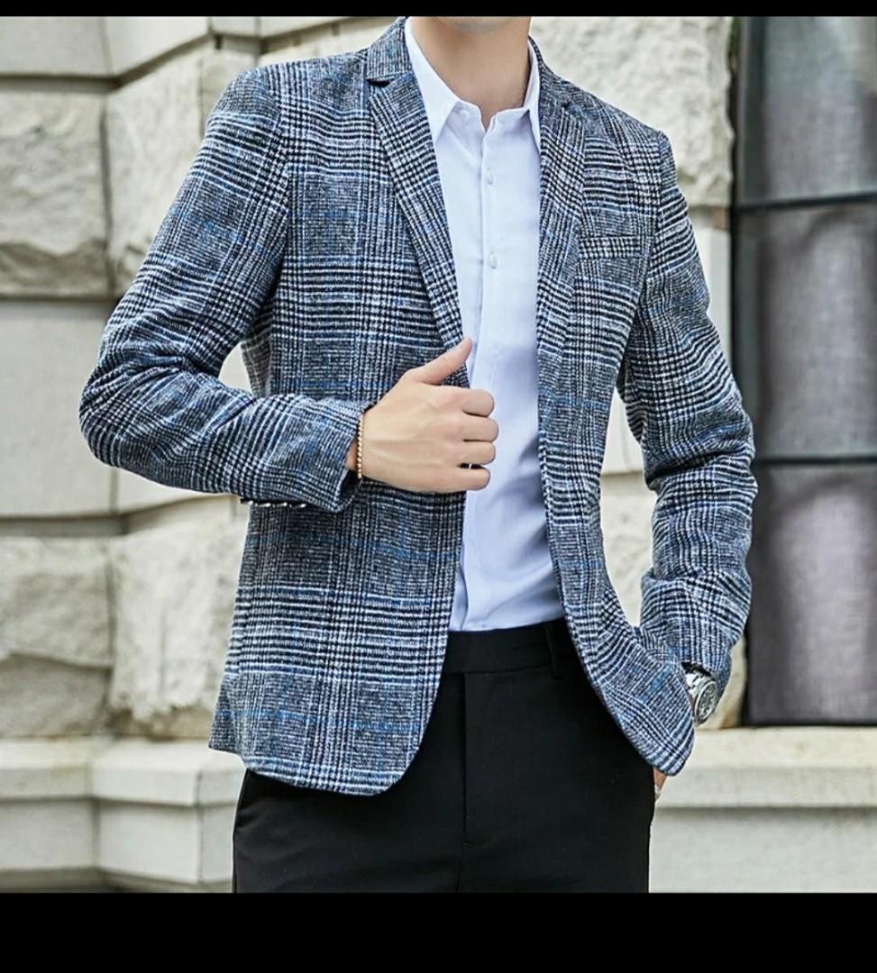 Mens checkered sports jacket sales