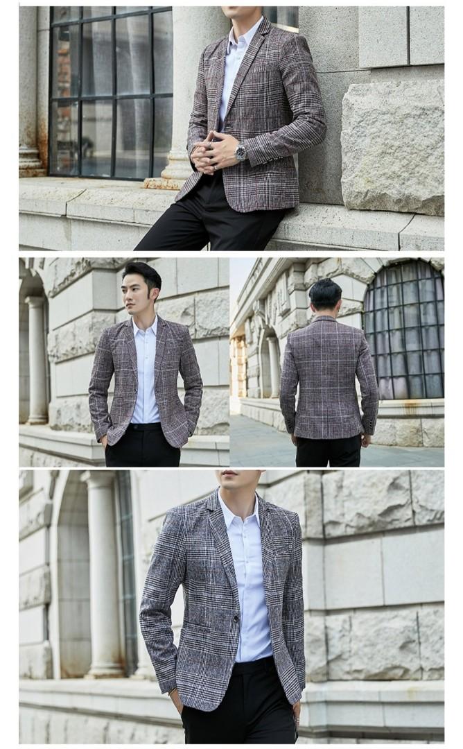 Check blazer store coat