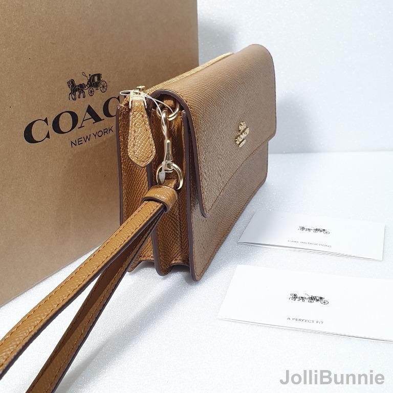 COACH Foldover Wristlet Light Saddle F73793 Coach Wallet