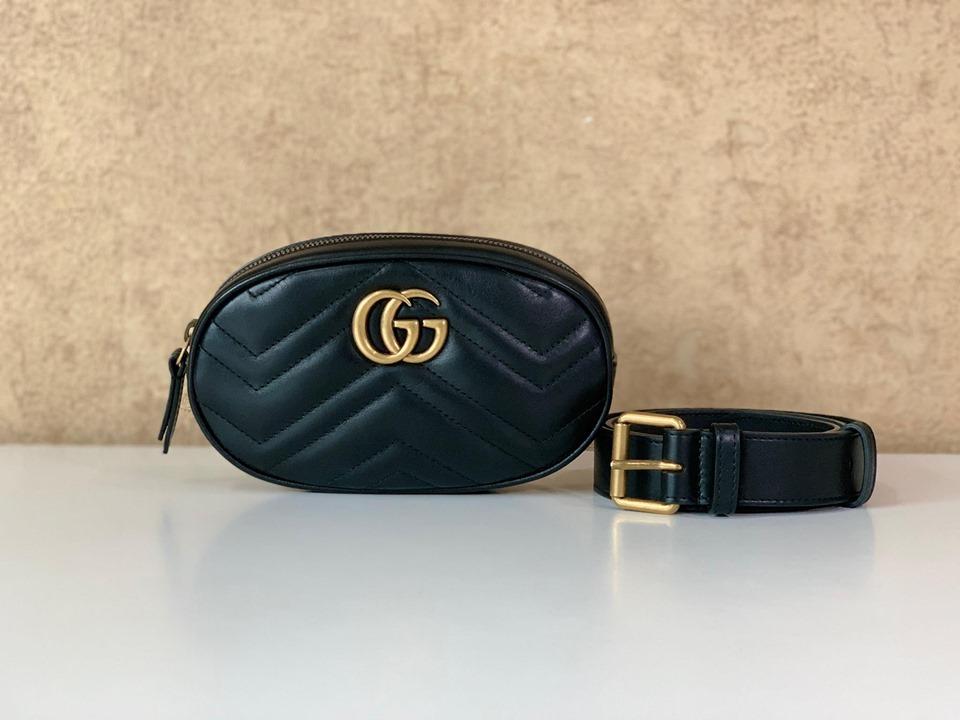 GUCCI 476434 GG MARMONT MATELASSE LEATHER BELT BAG Luxury Bags