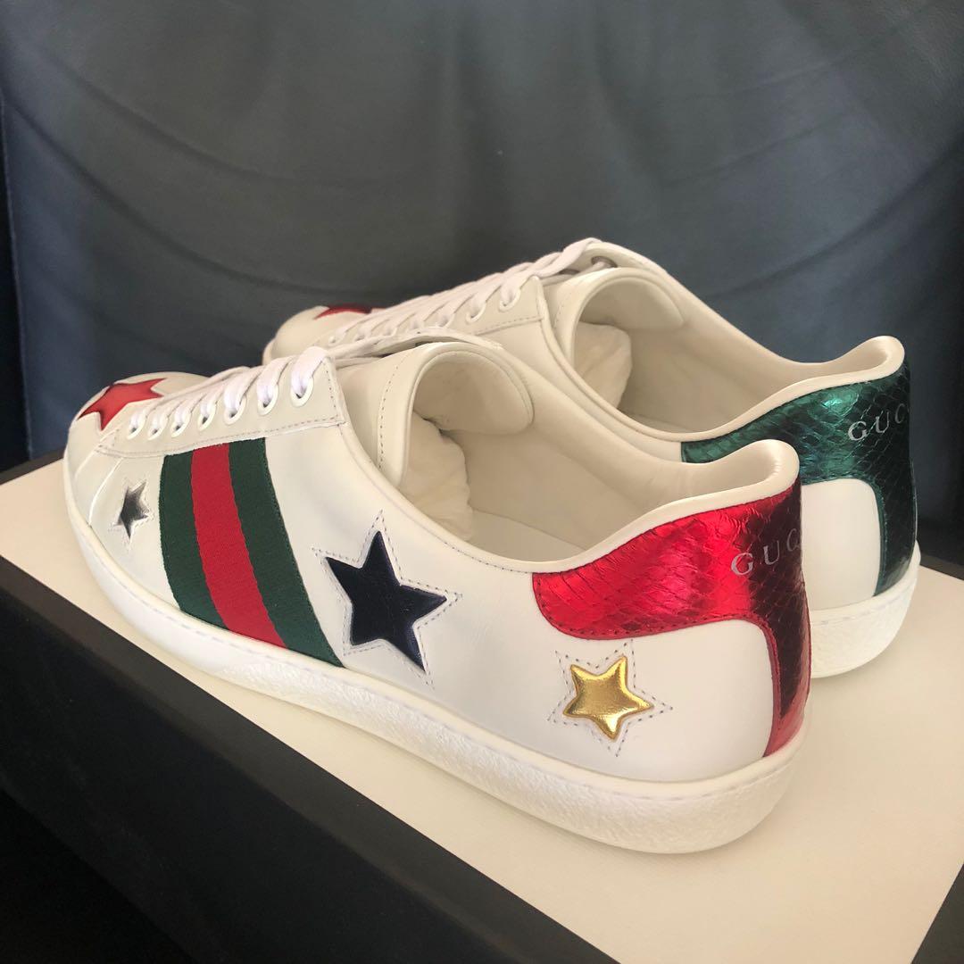 Stars, serpents and arrows are embroidered onto the new collection of men's Gucci  Ace sneakers by Alessandro M…