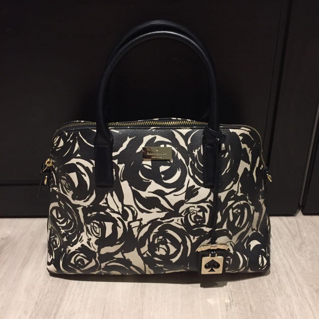 Kate spade black rose bag new arrivals