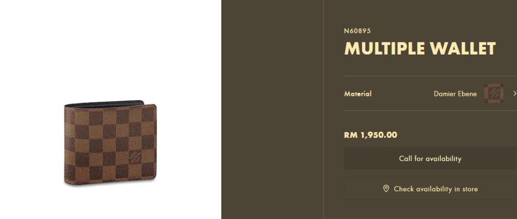 Buy Louis Vuitton Damier Ebene Canvas Multiple Wallet N60895 at