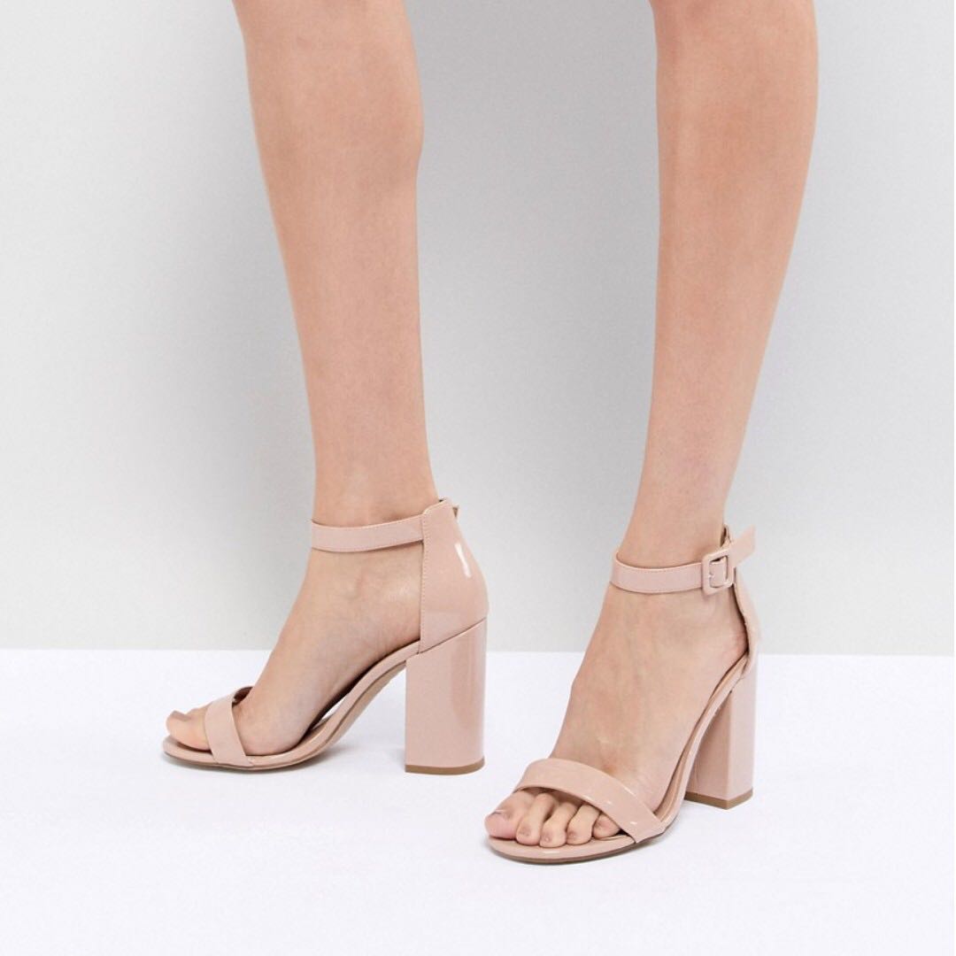 Barely There Patent Block Heel Sandal 