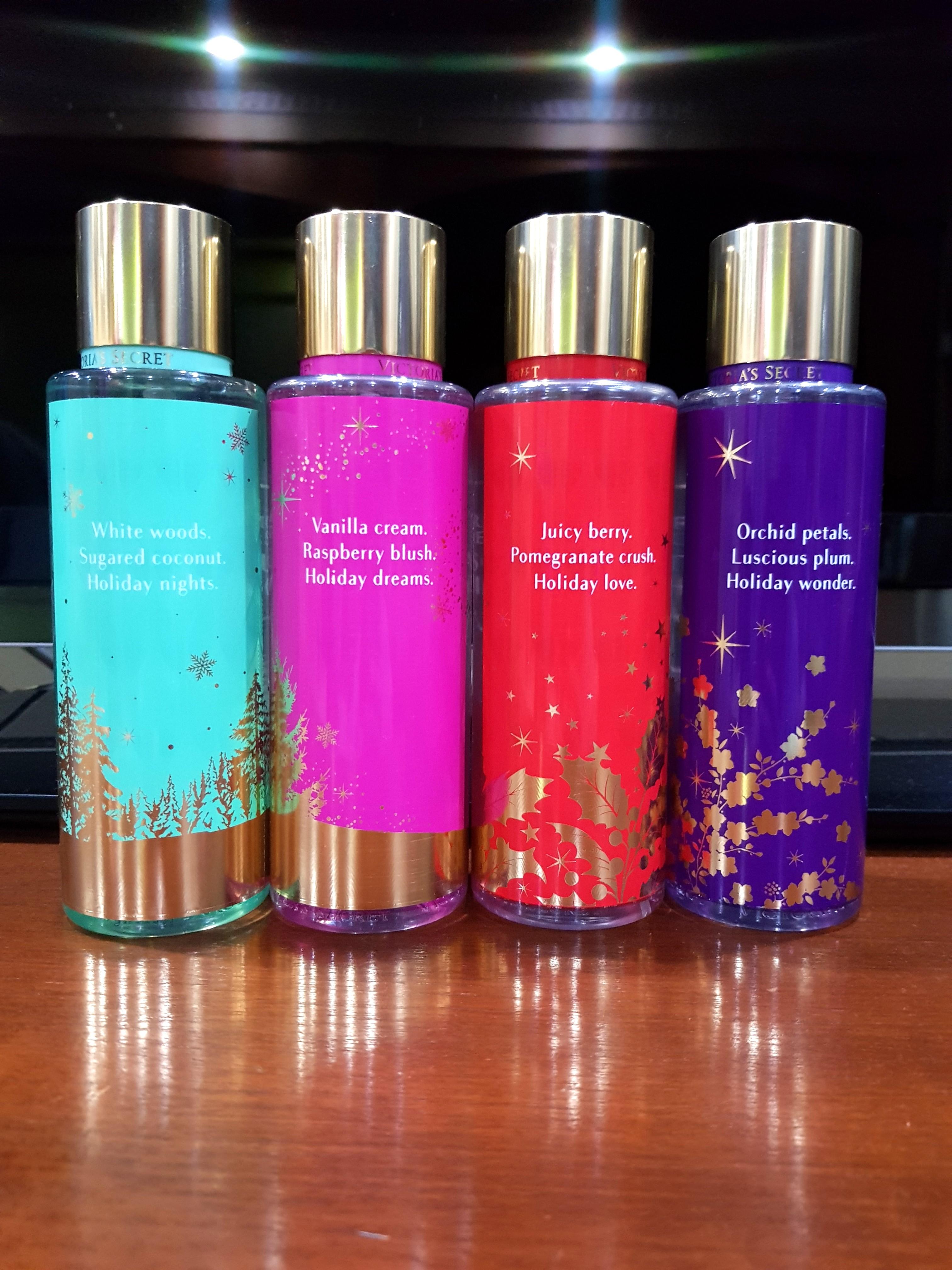 Victoria's Secret Scents Of Holiday Body Mists in mini samples and