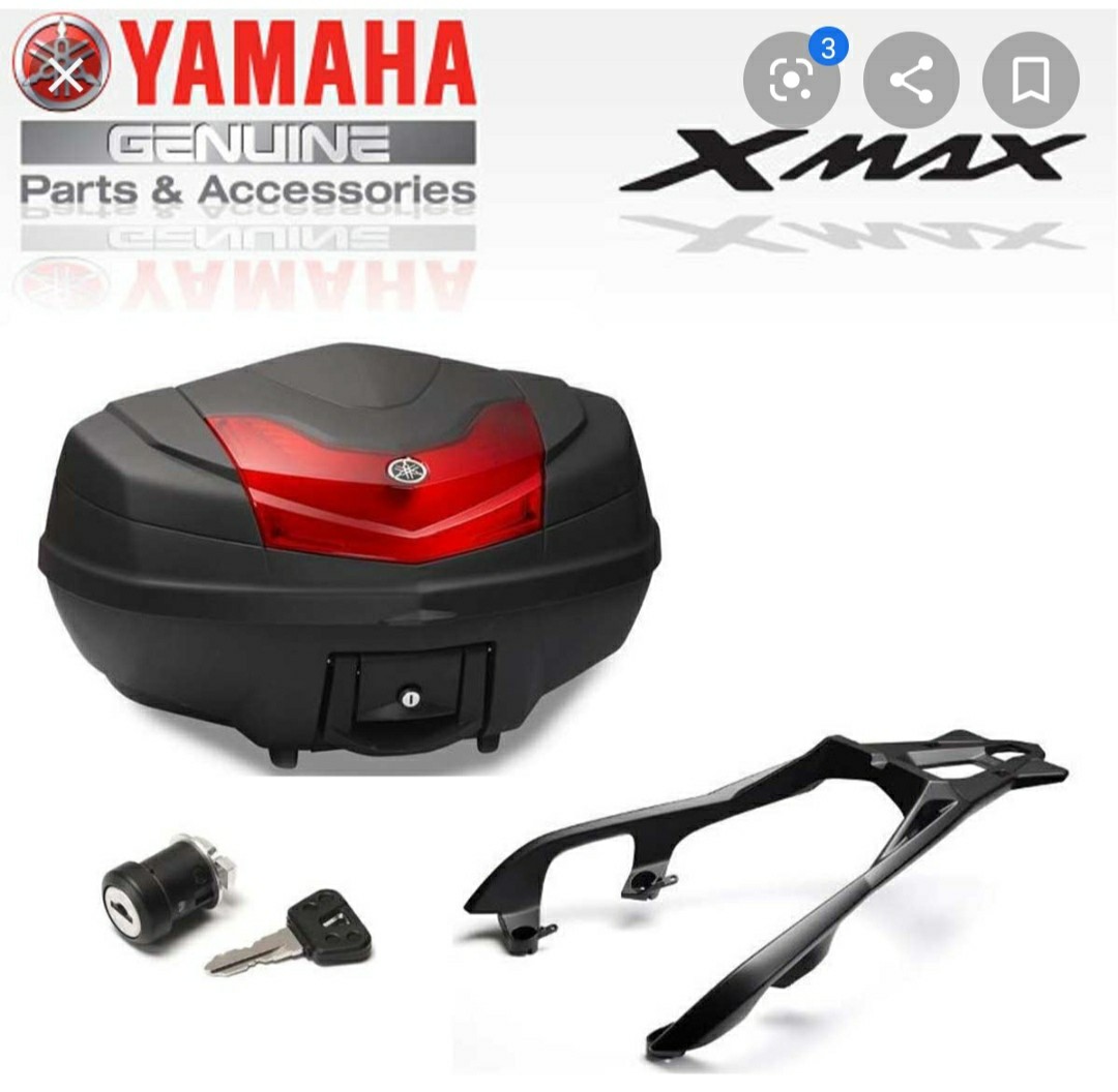 Yamaha xmax 300 and 400 rack and top box 50L + backrest original for