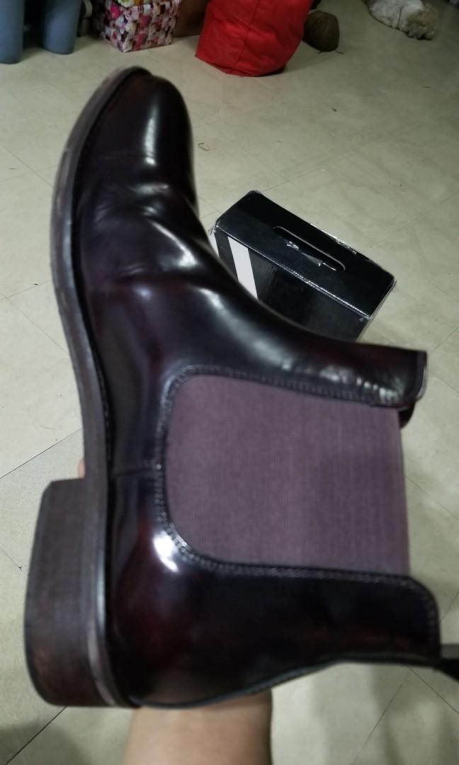 Acuto Genuine Leather Chelsea boots Burgundy brown Men s Fashion Footwear Dress Shoes on Carousell