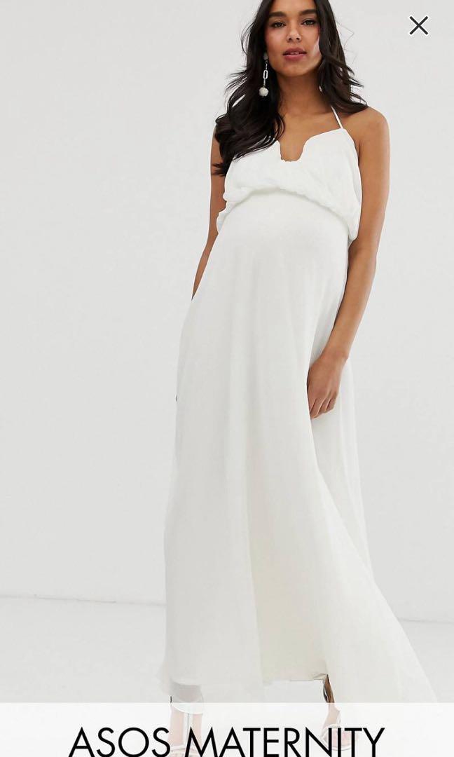 white maternity maxi dress uk