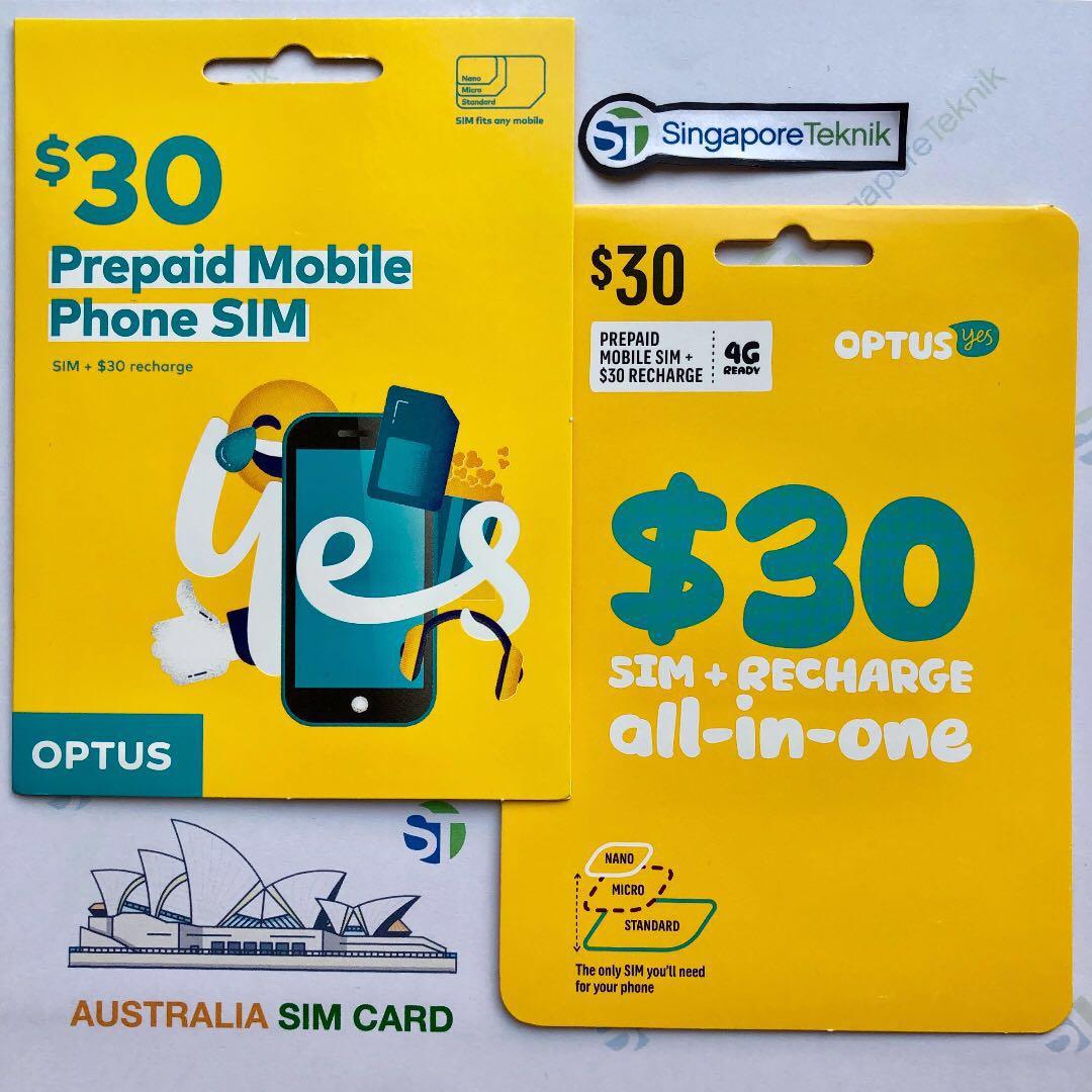 Australia Optus SIM Card 35GB Data Free Call SMS 4G All Mobile Phone No Pocket Wifi, Mobile